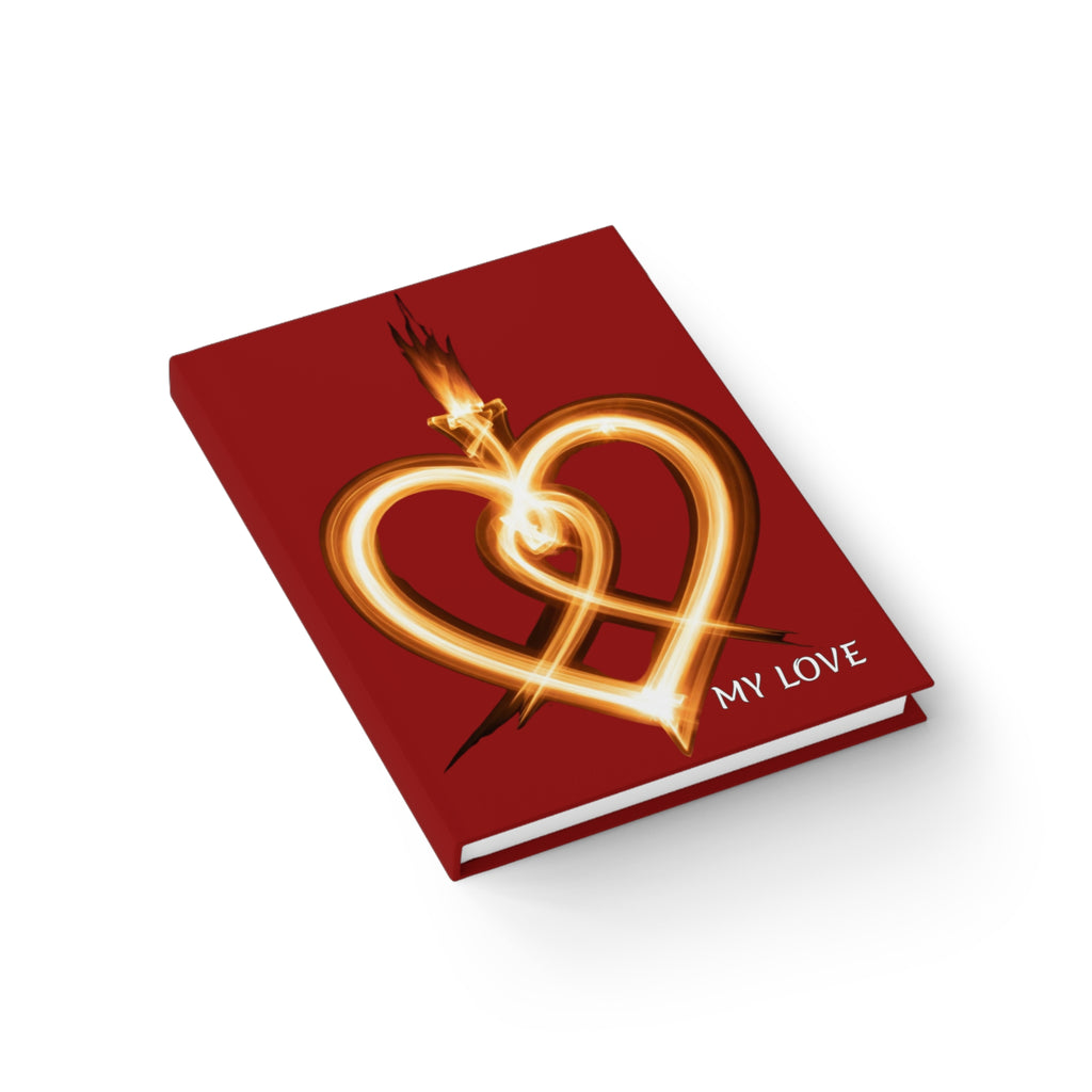 My Love Flame Heart Journal — Romantic Red Hardcover Notebook for Valentine's Day & Anniversary