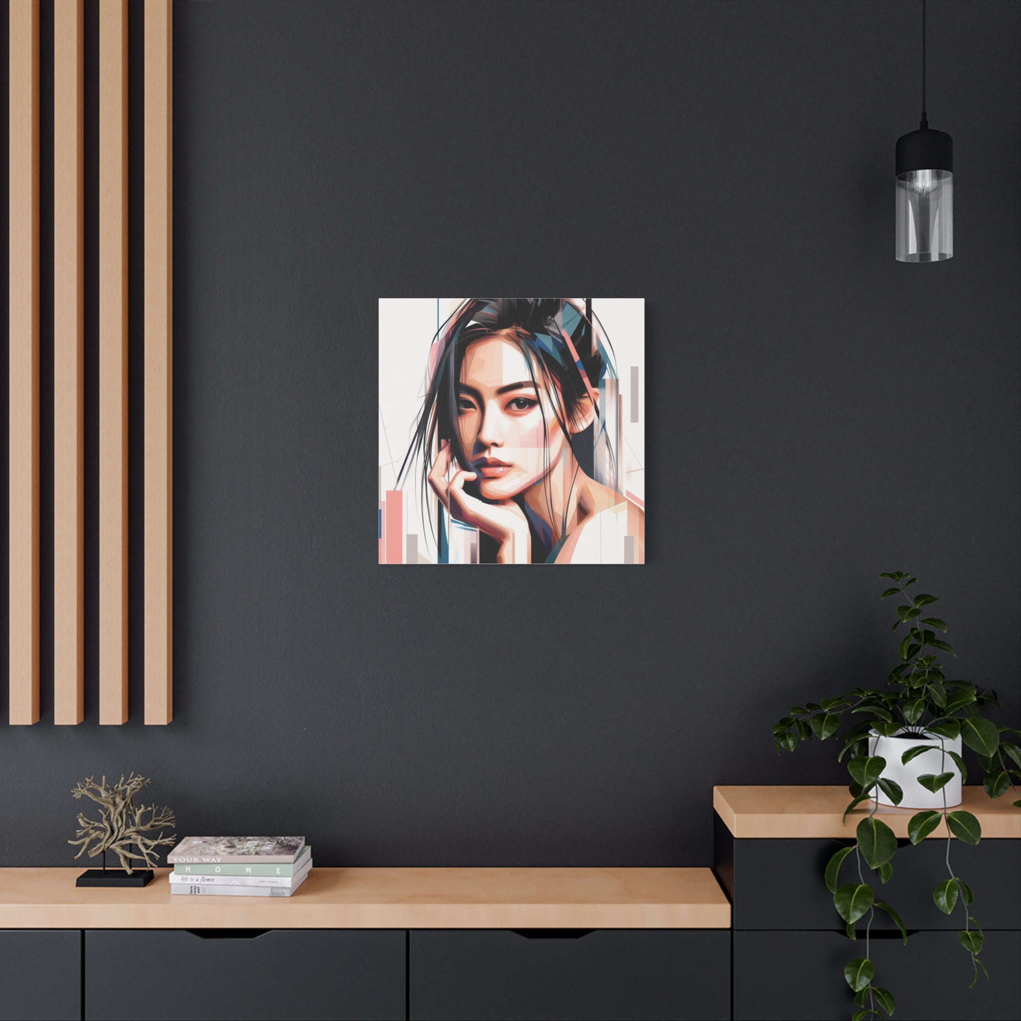 Modern Geometric Portrait Canvas
