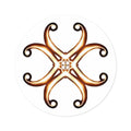 Honey-Gold Fleur Round Sticker — Decorative Laptop & Gear Decal