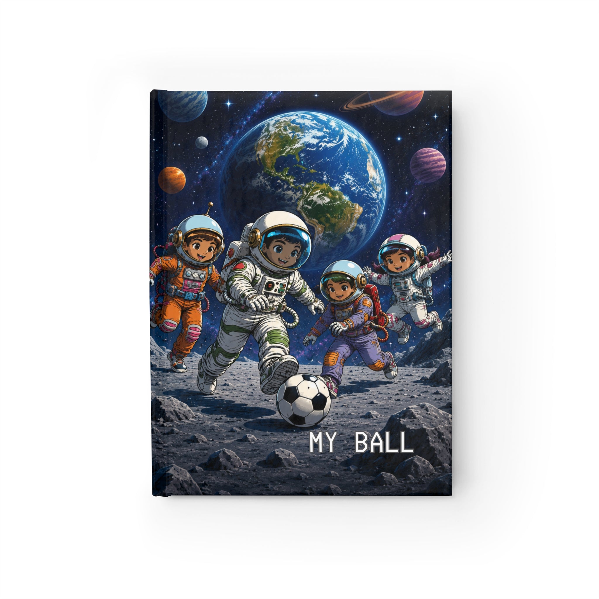 Space Soccer Kids Journal — 'My Ball' Hardcover Notebook for Young Astronauts