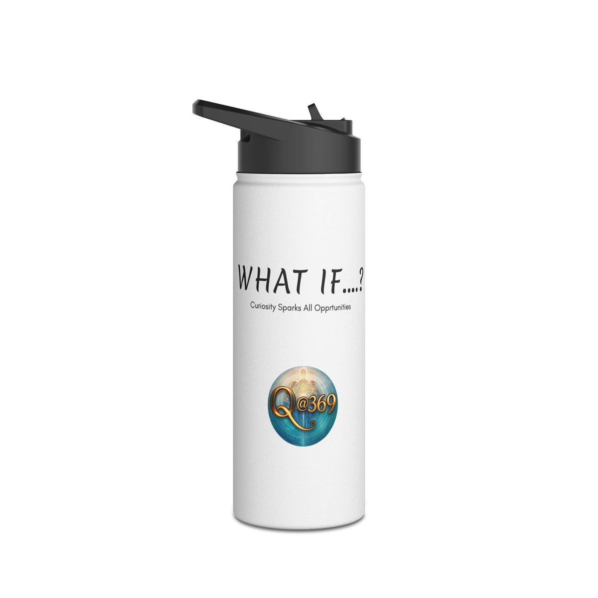 Stainless Steel Water Bottle — "What If...?" Inspirational Travel Bottle