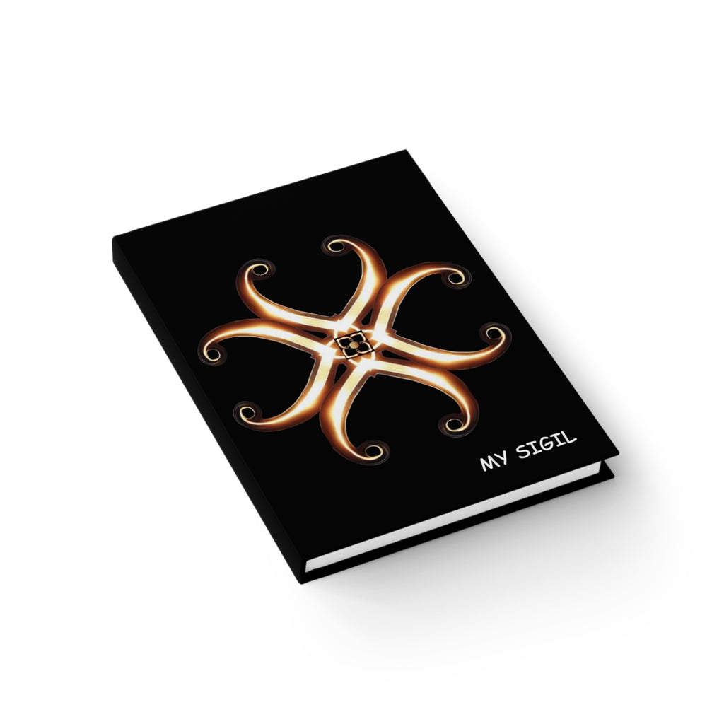 Mystic Gold Star Journal — Elegant Crescent Mandala Hardcover