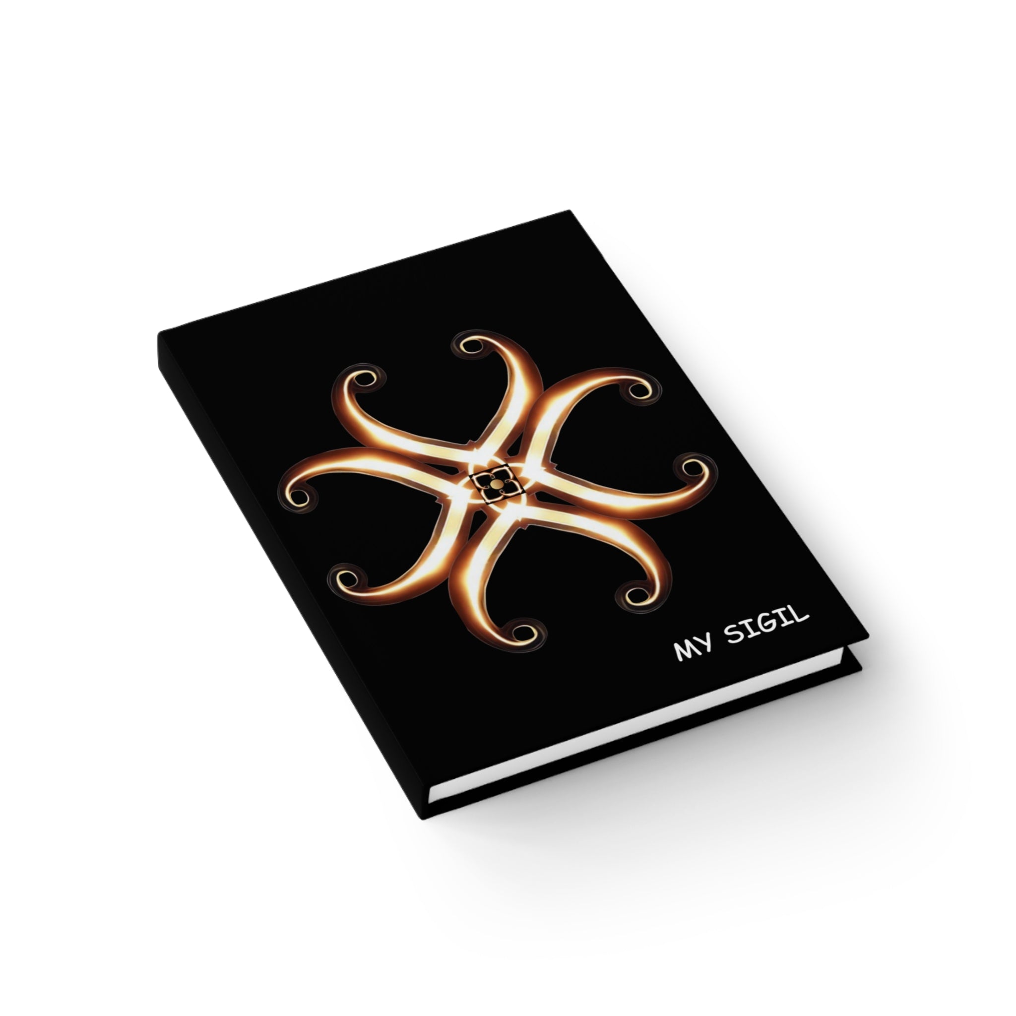 Mystic Gold Star Journal — Elegant Crescent Mandala Hardcover