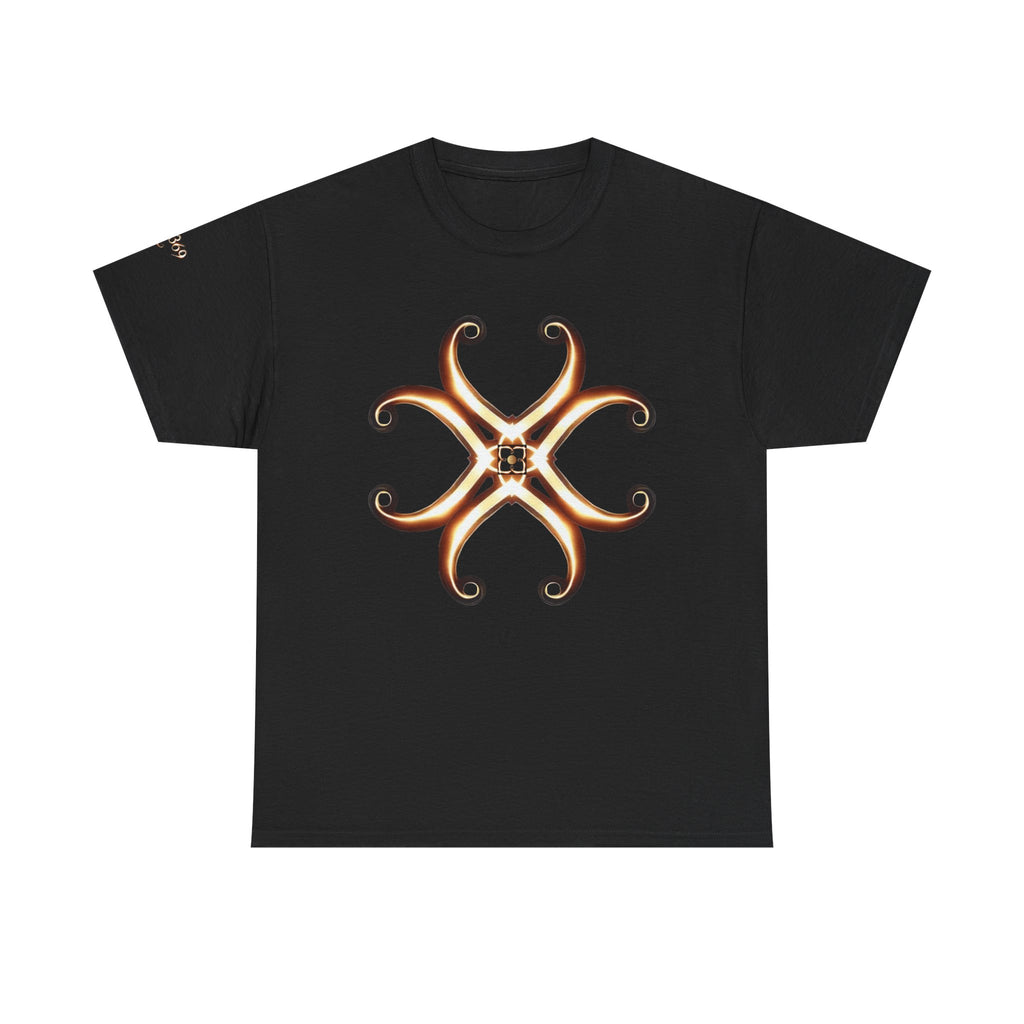 Fractal Starburst Tee — Golden Sacred Geometry Design