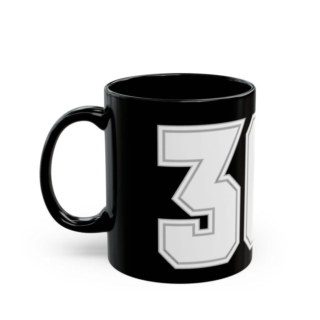 369 Retro Varsity Number Mug — Black Ceramic Sports Jersey Coffee Cup (11oz & 15oz)