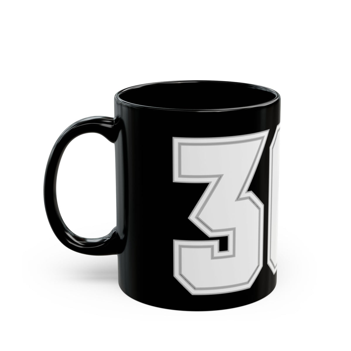 369 Retro Varsity Number Mug — Black Ceramic Sports Jersey Coffee Cup (11oz & 15oz)