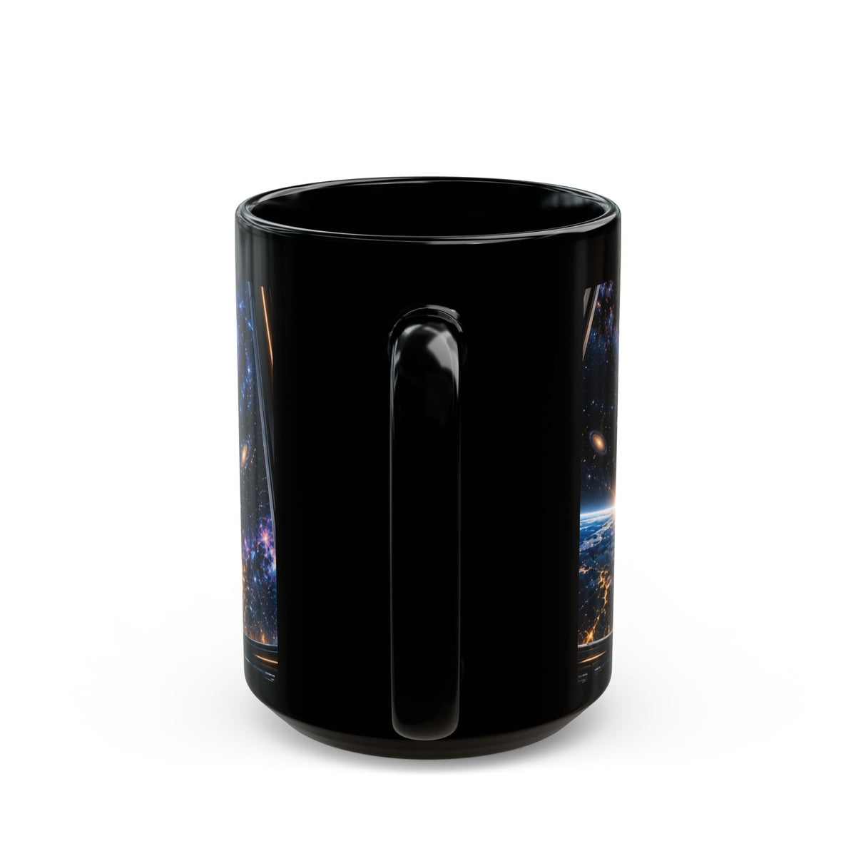 Galaxy Constellation Black Mug – Cosmic Spiral Stars & Nebula Coffee Cup (11oz/15oz)
