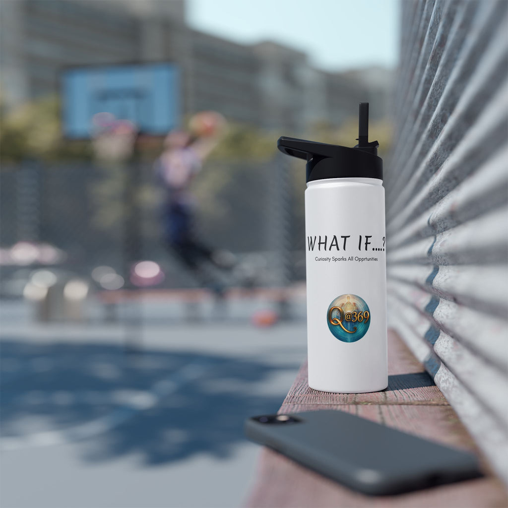 Stainless Steel Water Bottle — "What If...?" Inspirational Travel Bottle