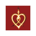 Flaming Heart Square Magnet — Romantic Fire Heart Decor Gift