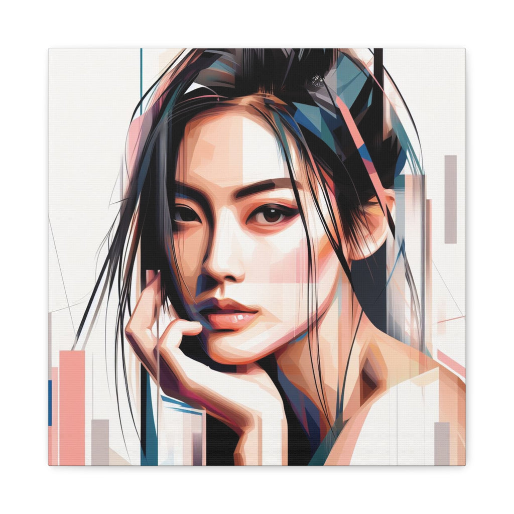 Modern Geometric Portrait Canvas