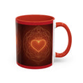 Heart Mandala Accent Coffee Mug — Glowing Love Ceramic Mug (11/15oz)