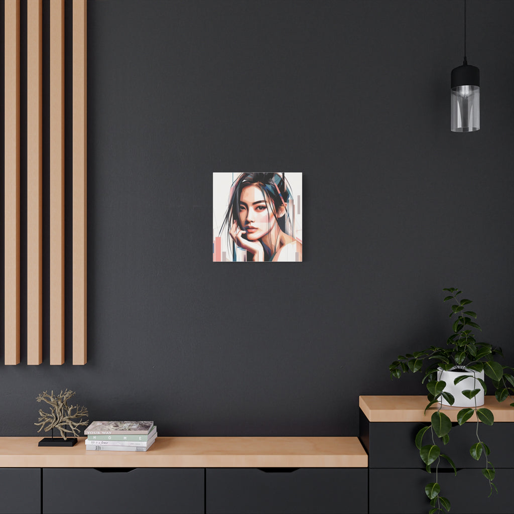 Modern Geometric Portrait Canvas