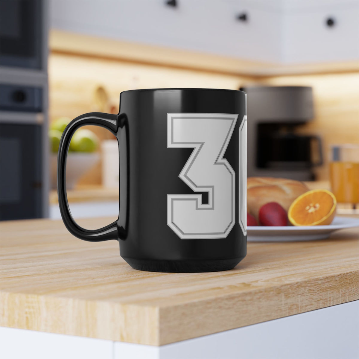 369 Retro Varsity Number Mug — Black Ceramic Sports Jersey Coffee Cup (11oz & 15oz)