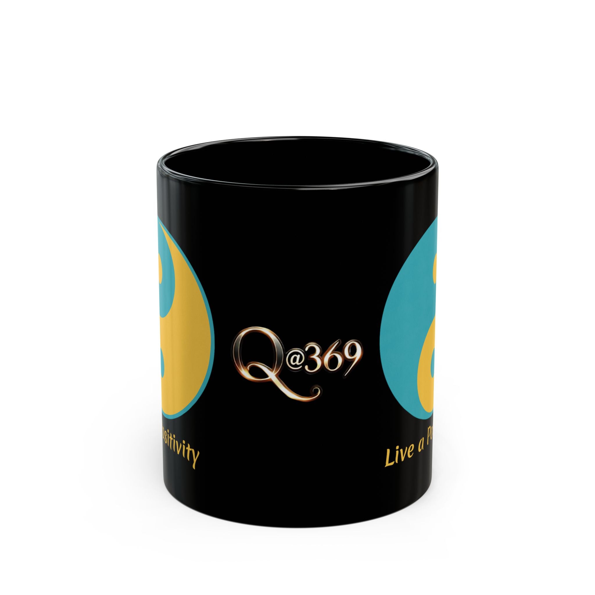 Yin Yang Black Mug -Choose Positivity Coffee Cup 11oz.