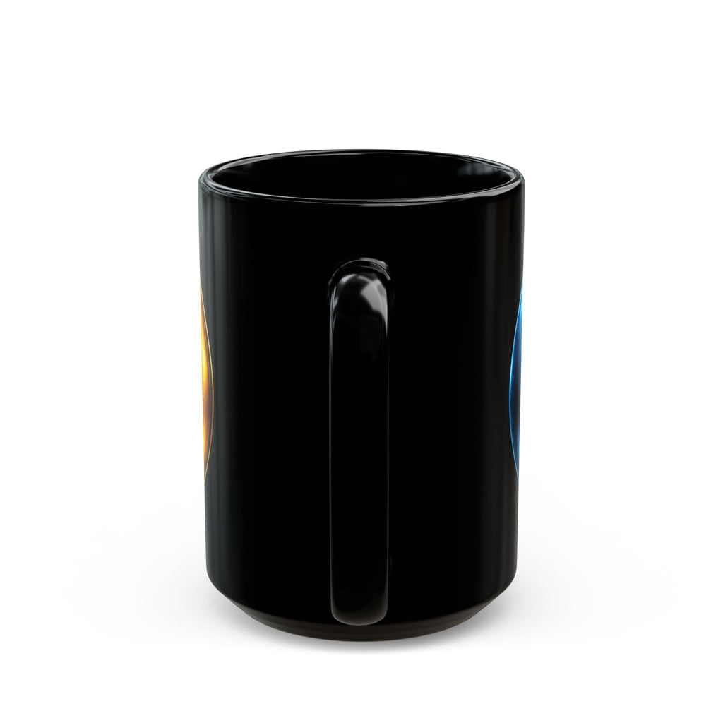 Yin Yang Metallic Blue & Gold Ceramic Mug (11oz, 15oz) — Spiritual Balance Gift