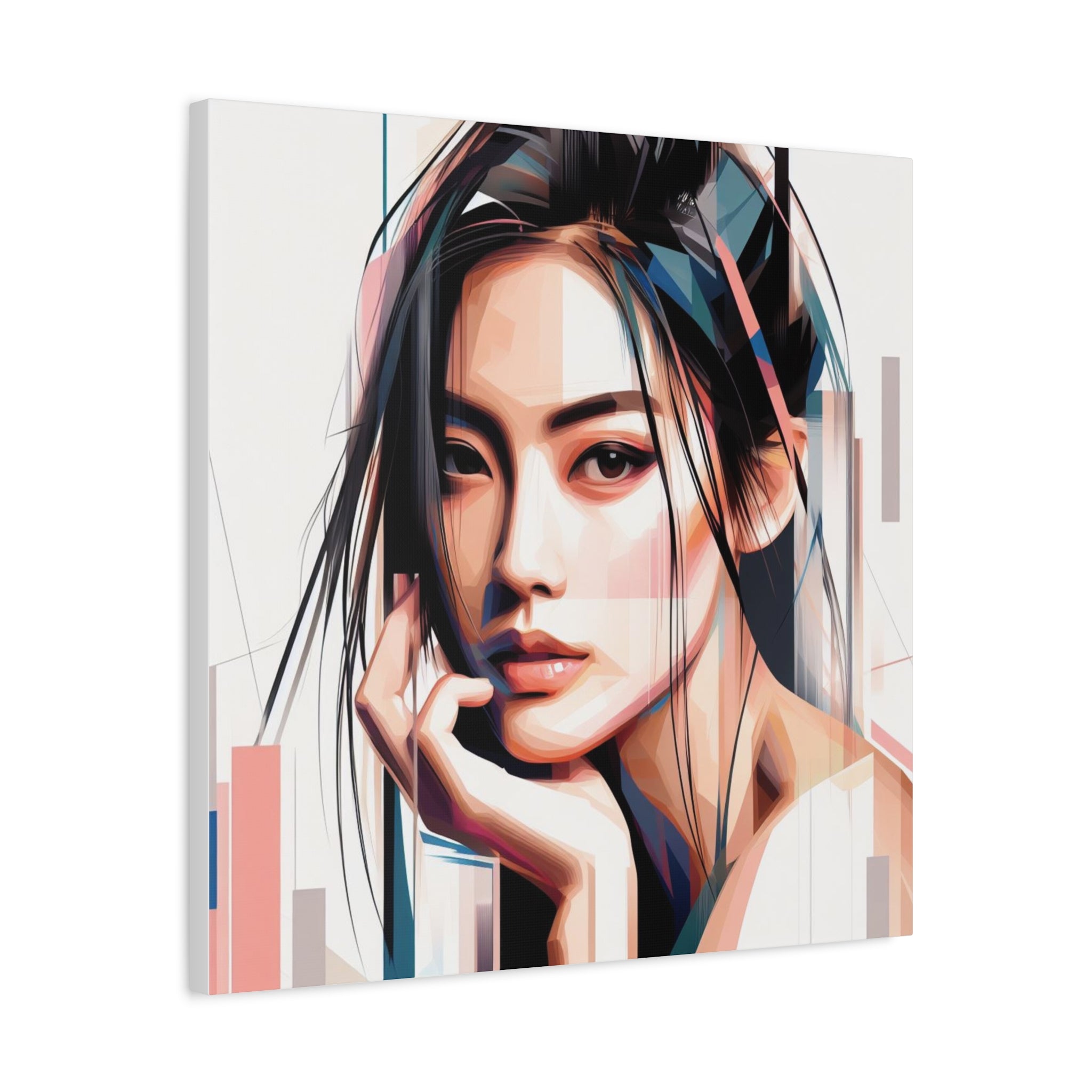 Modern Geometric Portrait Canvas