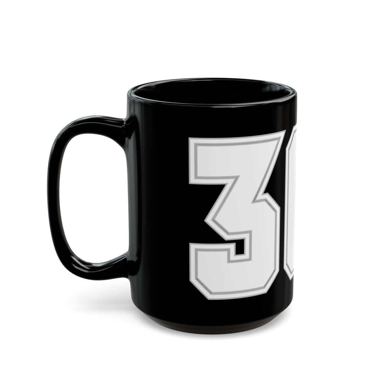 369 Retro Varsity Number Mug — Black Ceramic Sports Jersey Coffee Cup (11oz & 15oz)