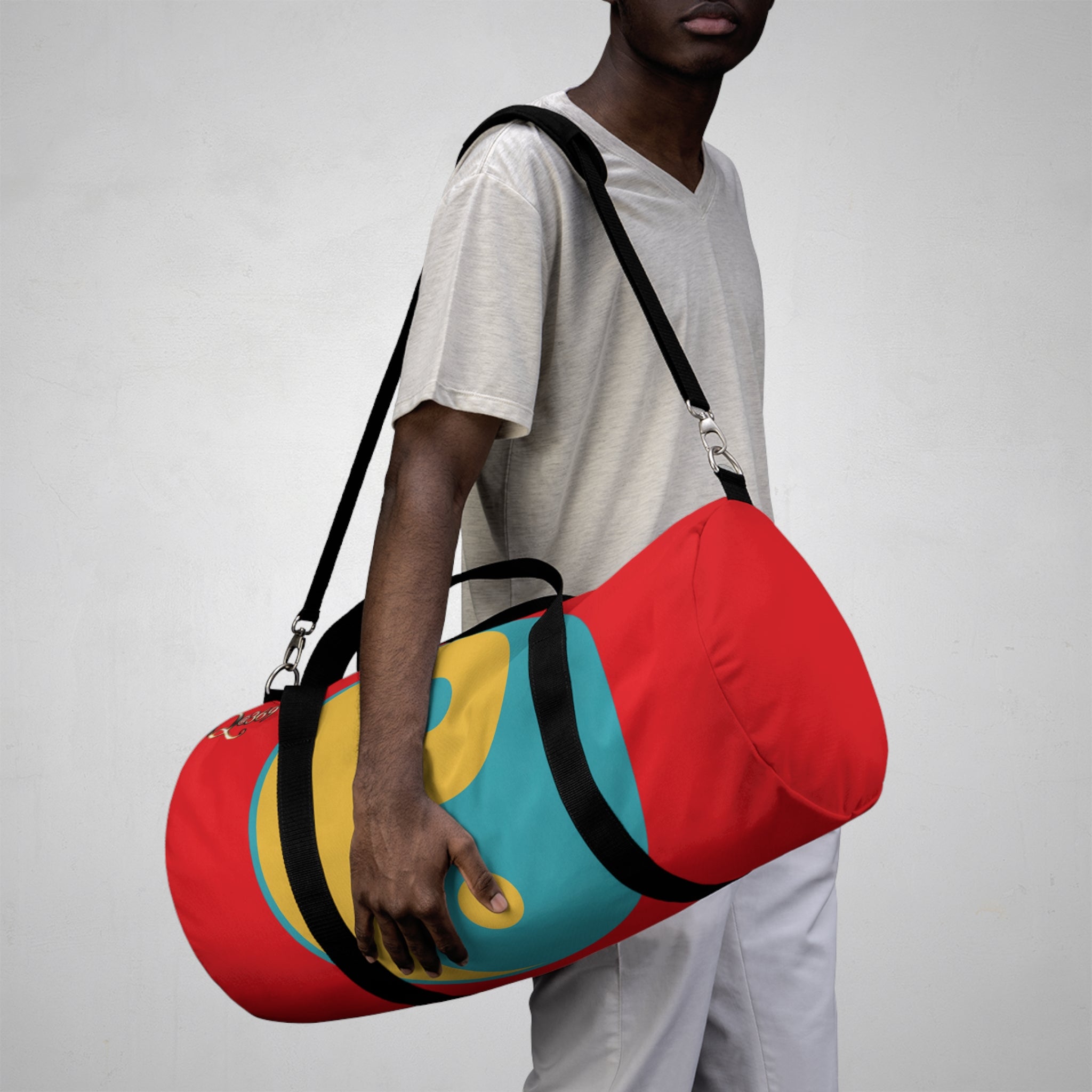 Yin-Yang Duffel Bag, Vibrant Gym Bag, Travel Bag, Sport Bag, Perfect for Yoga, Fitness, and Getaways