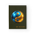 Yin Yang Hardcover Journal — 'My Yin Yang' Metallic Blue & Gold Design
