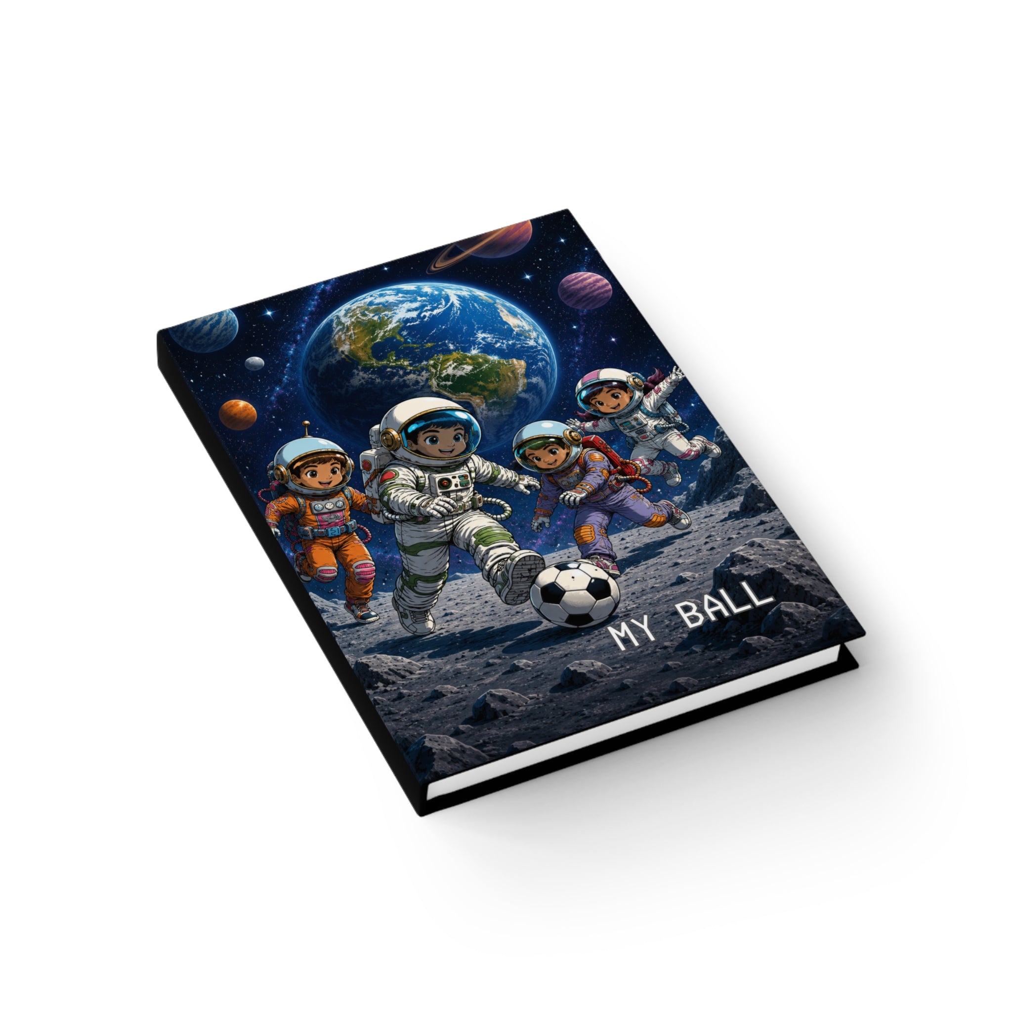 Space Soccer Kids Journal — 'My Ball' Hardcover Notebook for Young Astronauts