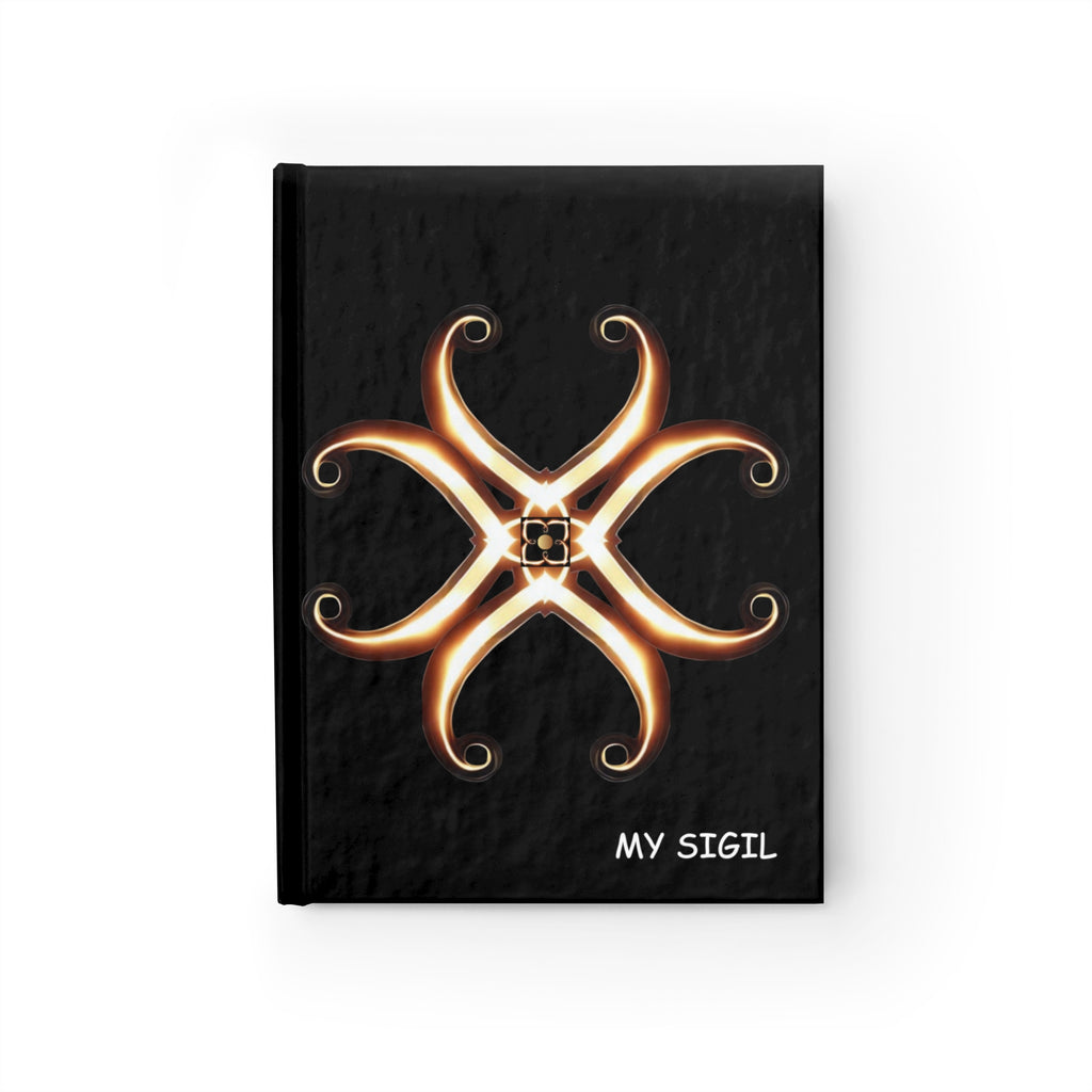 Mystic Gold Star Journal — Elegant Crescent Mandala Hardcover