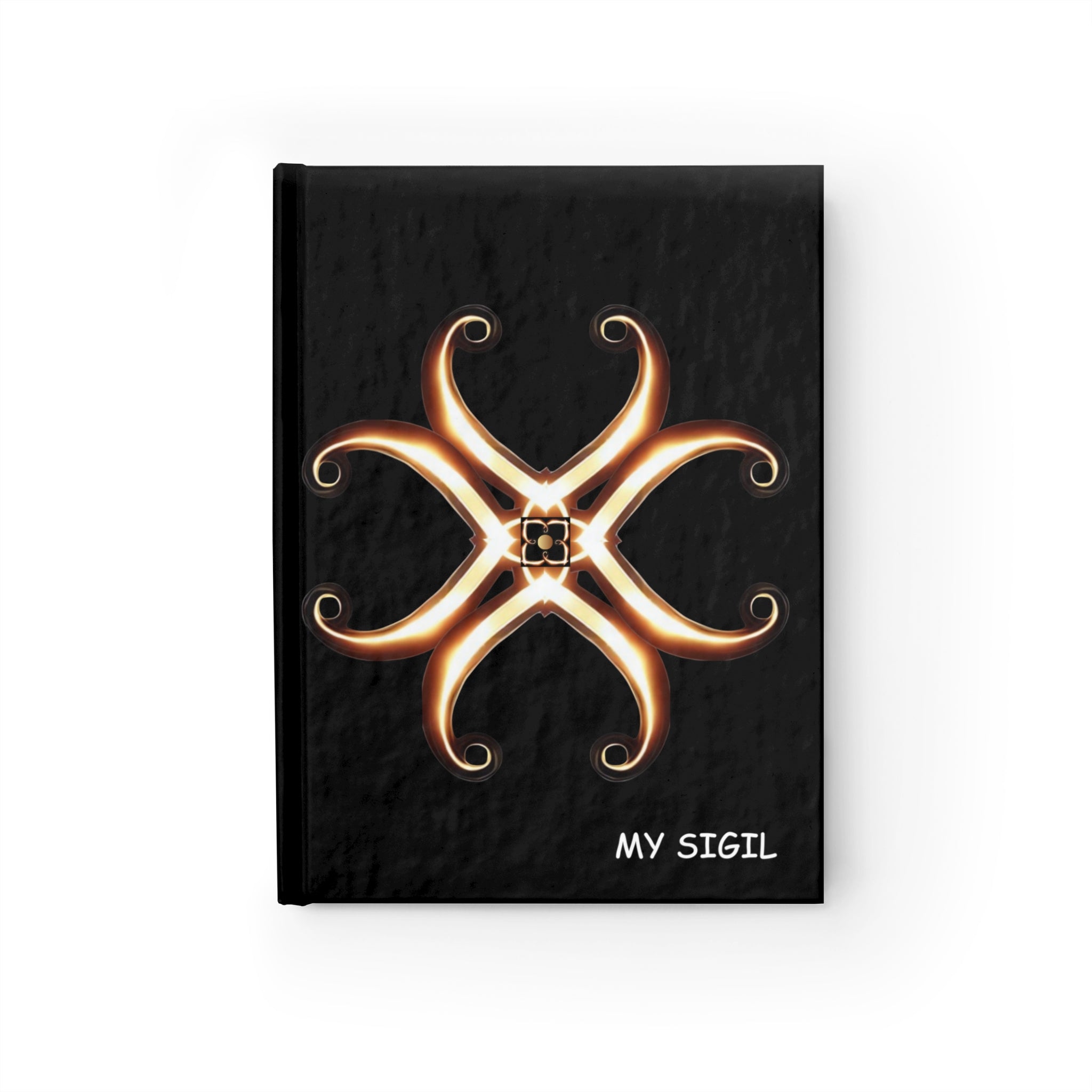 Mystic Gold Star Journal — Elegant Crescent Mandala Hardcover