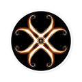 Gold Serpent Mandala Round Sticker — Decorative Indoor/Outdoor Laptop Decal