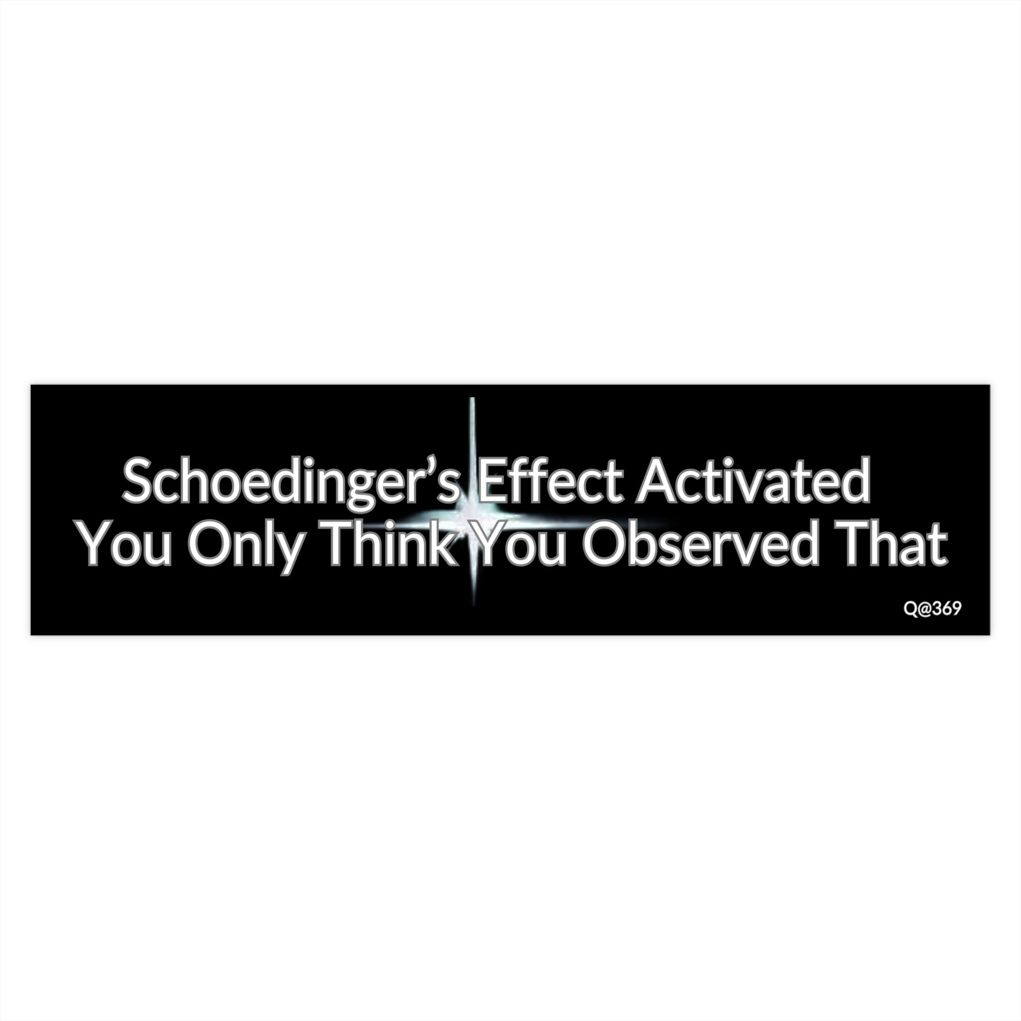 Bumper Sticker — "Schoedinger's Effect Activated: You Only Think You Observed That" Funny Science Car Decal