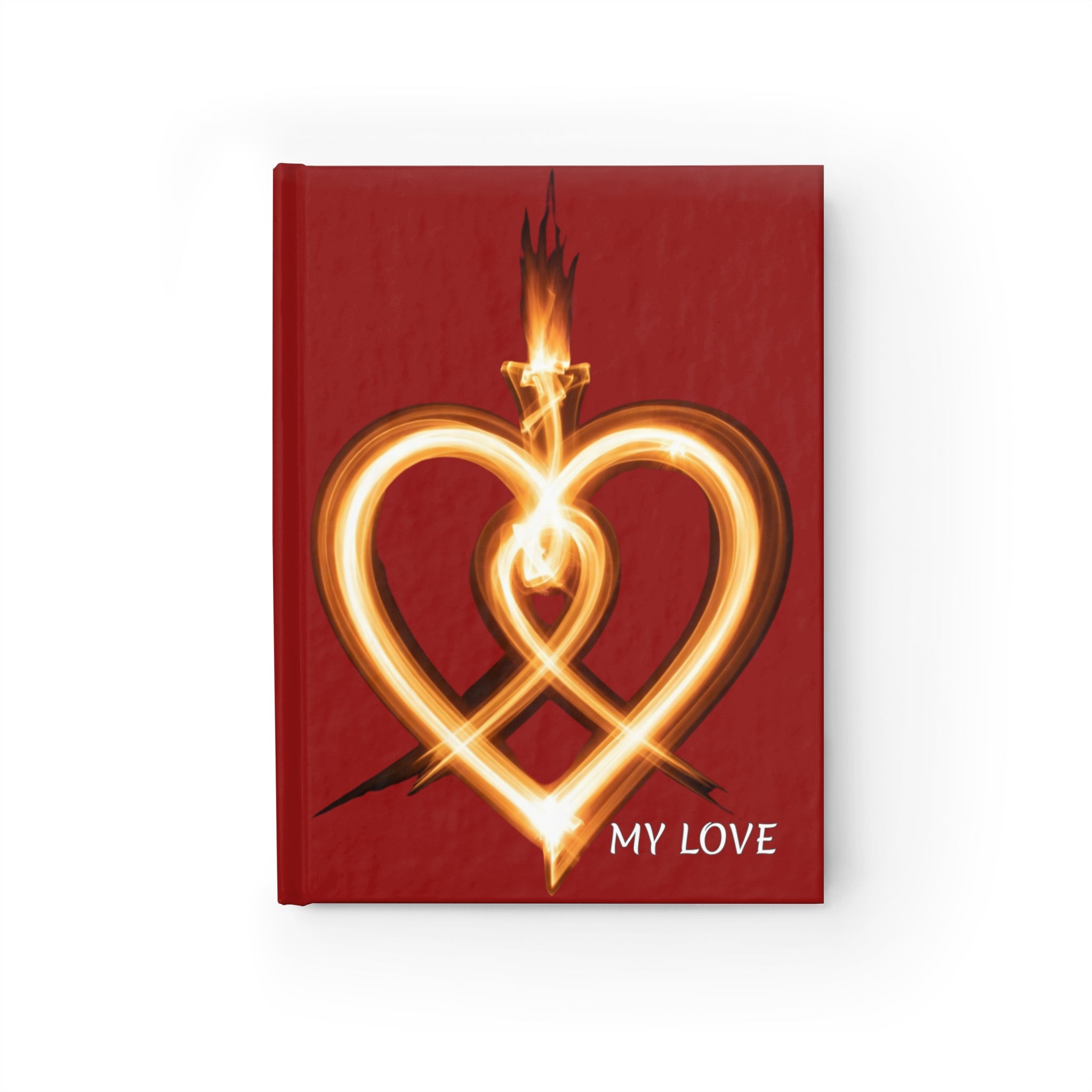 My Love Flame Heart Journal — Romantic Red Hardcover Notebook for Valentine's Day & Anniversary