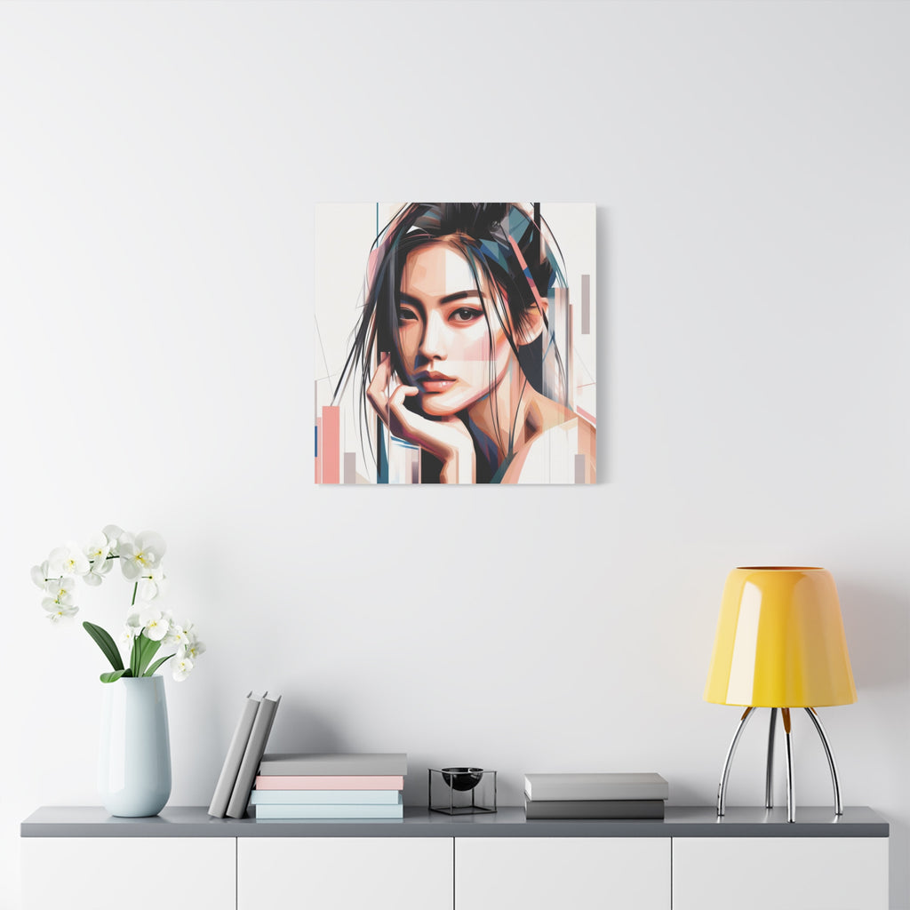 Modern Geometric Portrait Canvas