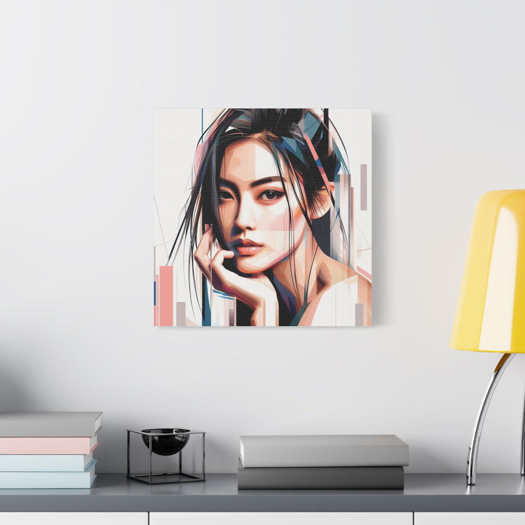 Modern Geometric Portrait Canvas