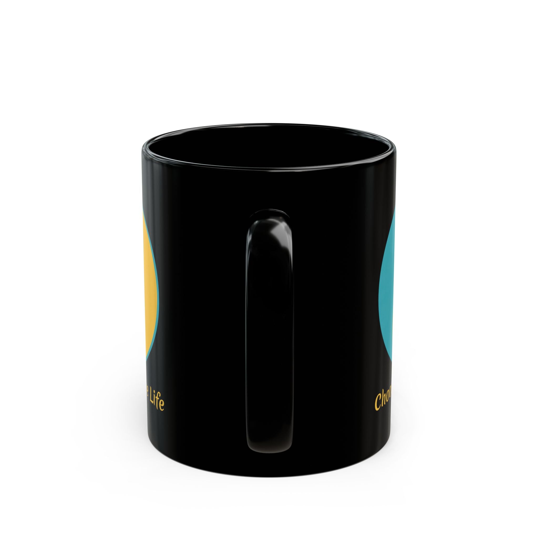 Yin Yang Black Mug -Choose Positivity Coffee Cup 11oz.