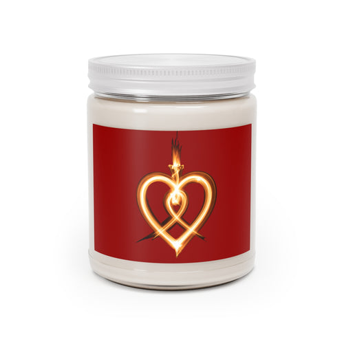 9oz Scented Soy Candle — Flaming Heart Design (White Lid)