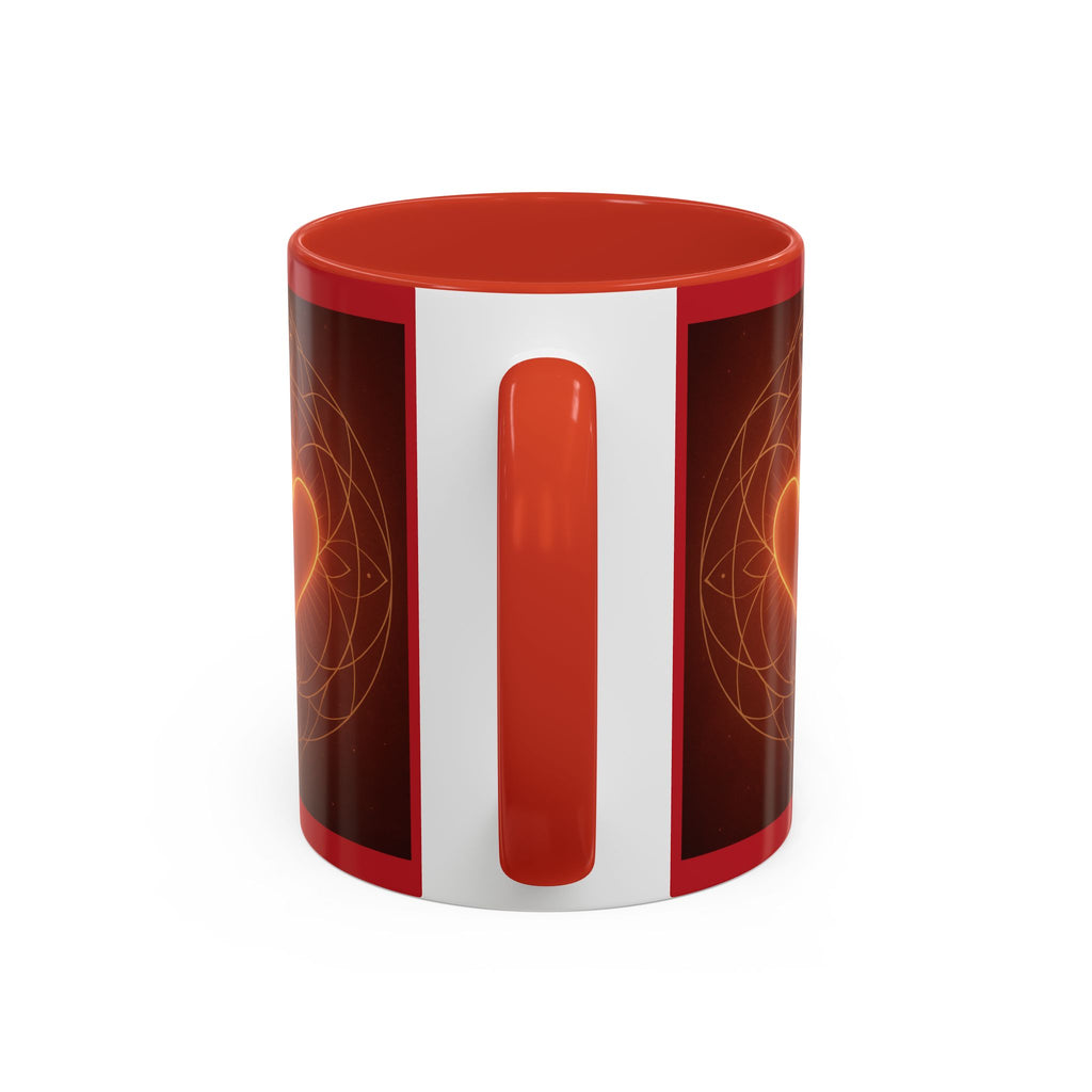 Heart Mandala Accent Coffee Mug — Glowing Love Ceramic Mug (11/15oz)