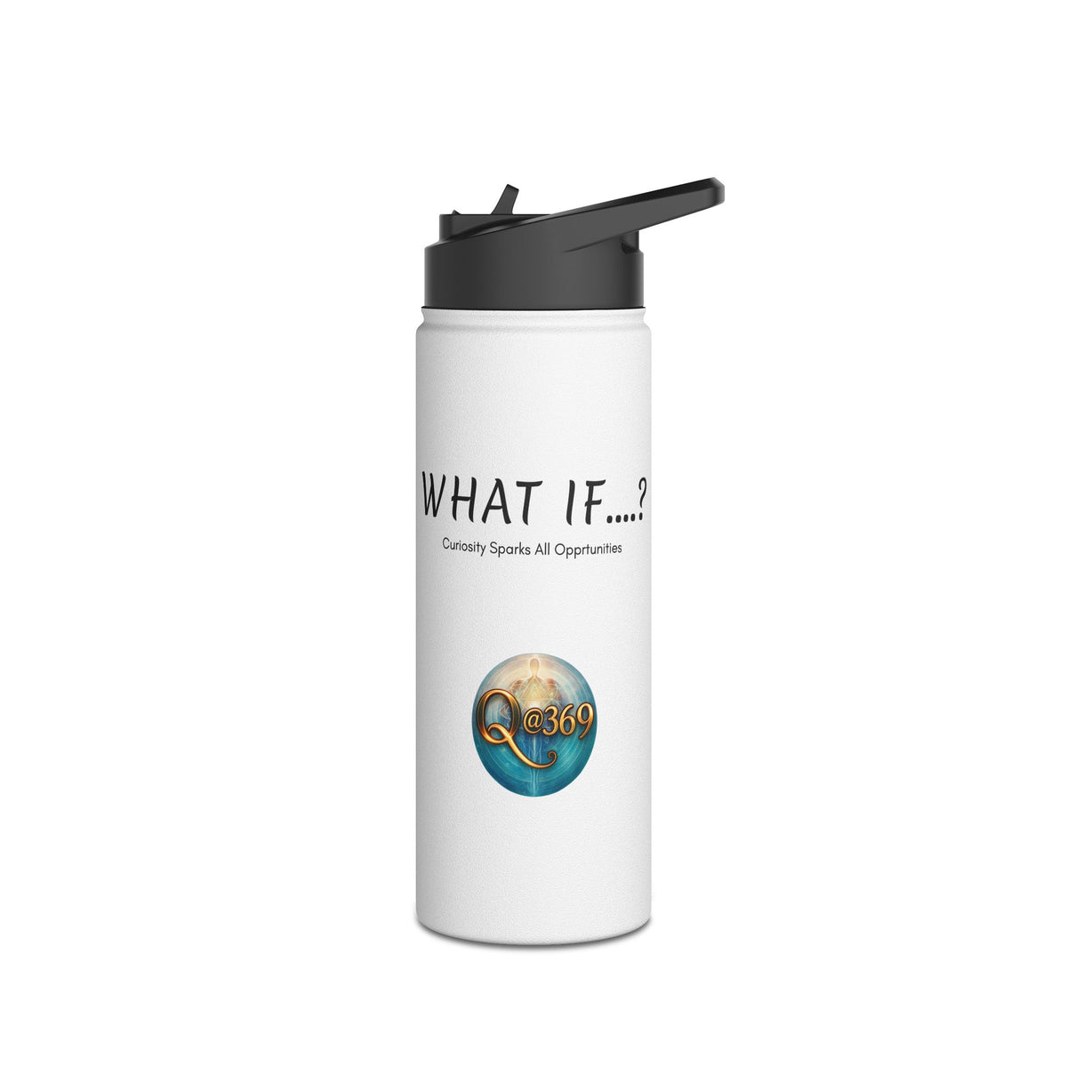 Stainless Steel Water Bottle — "What If...?" Inspirational Travel Bottle