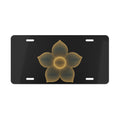 Metal Vanity Plate – Golden Glowing Flower License Plate