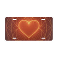 Heart Glow Vanity Plate — Decorative License Plate with Warm Geometric Heart Design