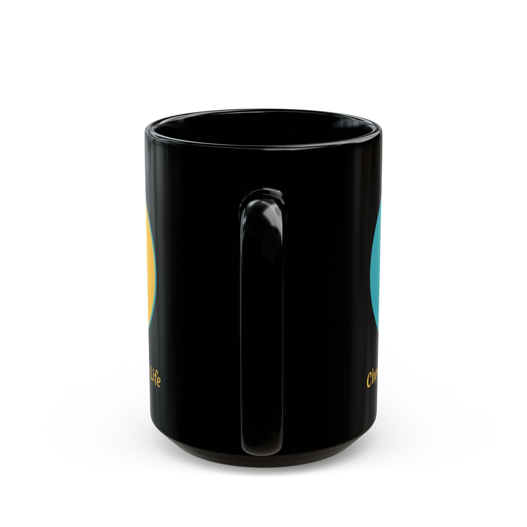 Yin Yang Black Mug -Choose Positivity Coffee Cup 11oz.