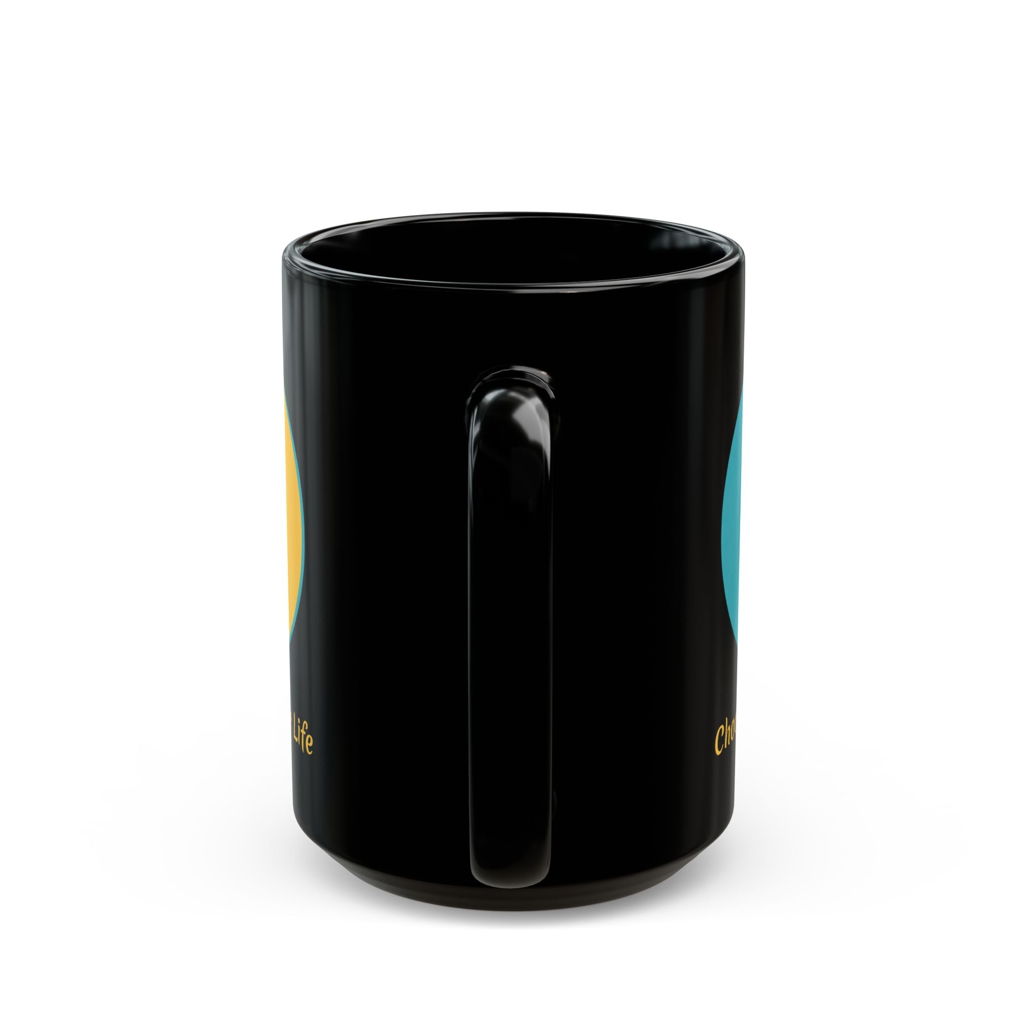 Yin Yang Black Mug -Choose Positivity Coffee Cup 11oz.