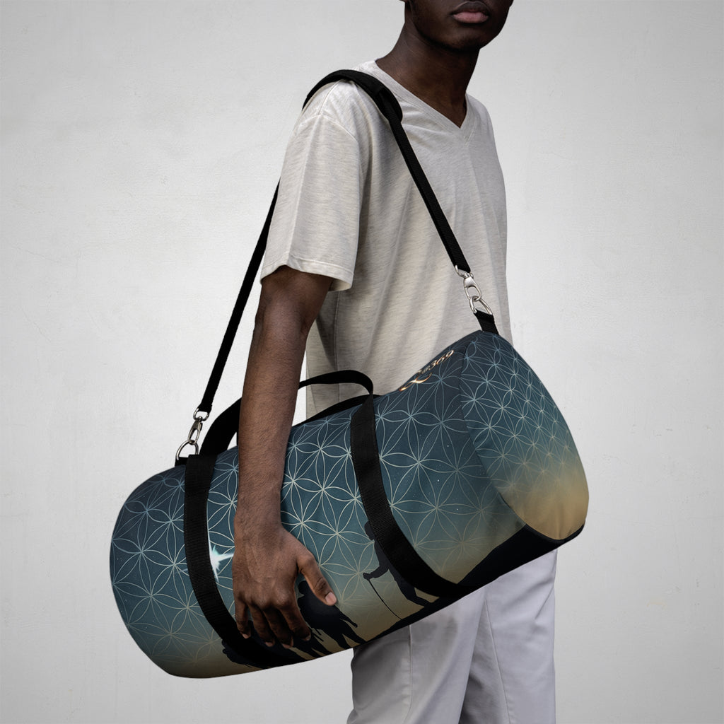 QA369 Sacred Geometry Night Sky Duffel Bag | Adventure, Fitness, and Travel Companion