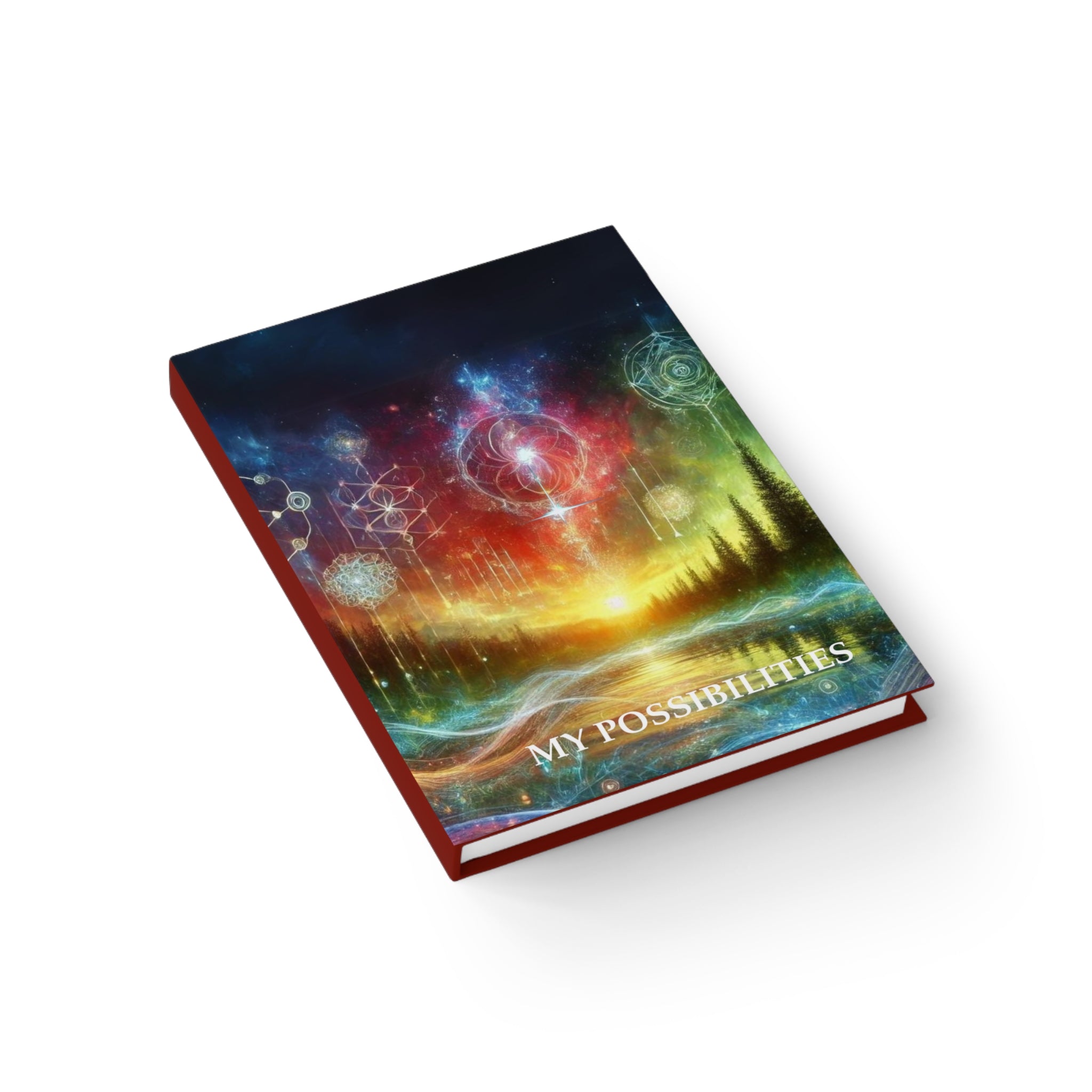 Inspirational 'My Possibilities' Journal — Cosmic Forest Hardcover Notebook