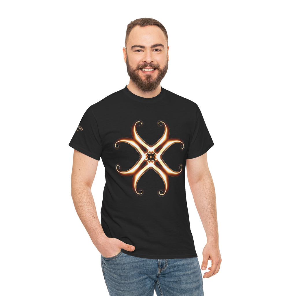 Fractal Starburst Tee — Golden Sacred Geometry Design