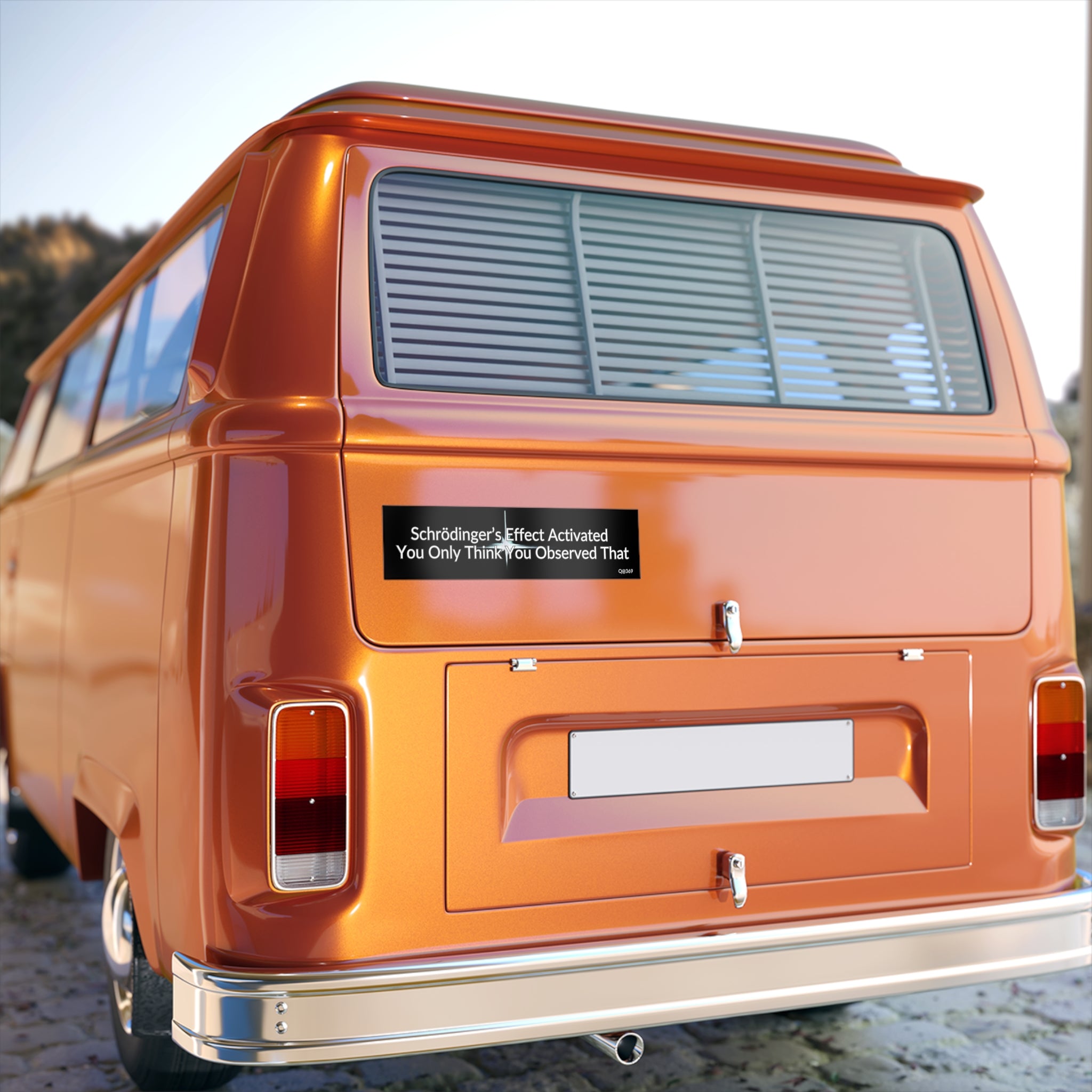 Schrödinger’s Effect Activated Bumper Sticker — Funny Science Car Decal