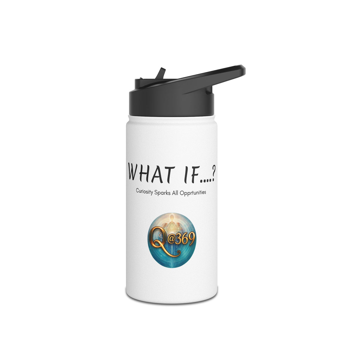 Stainless Steel Water Bottle — "What If...?" Inspirational Travel Bottle
