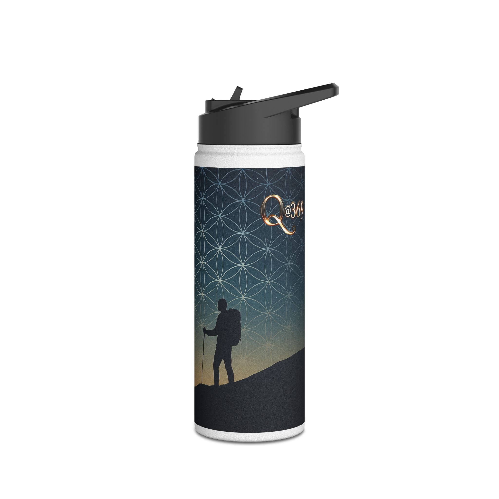 QA369 Spiritual Stainless Steel Water Bottle, Matte Finish, BPA Free, Hot Cold Insulation, Gift for Professionals, Fitness