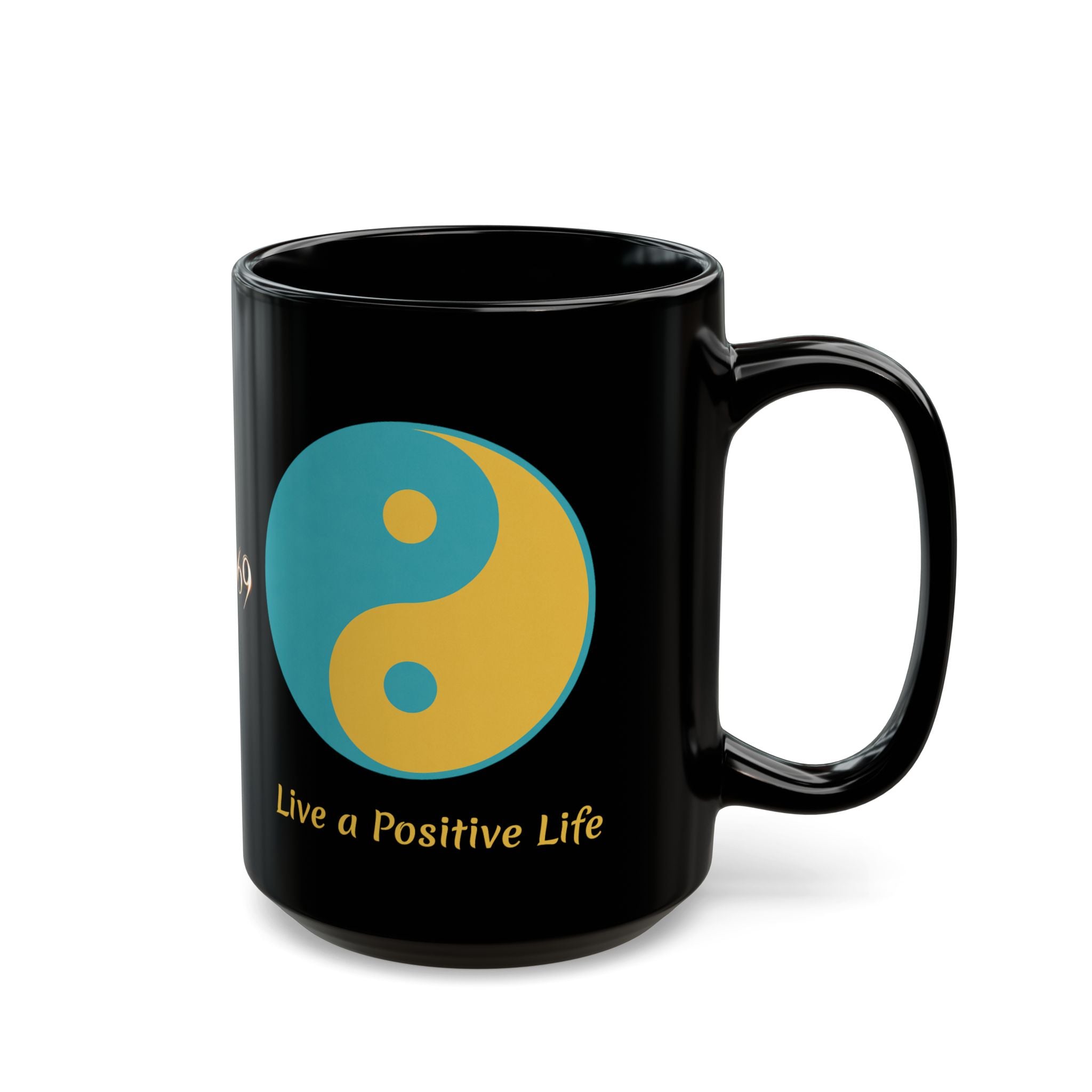 Yin Yang Black Mug -Choose Positivity Coffee Cup 11oz.