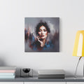 Abstract Portrait Canvas Art — Modern Asian Woman Matte Stretched Print
