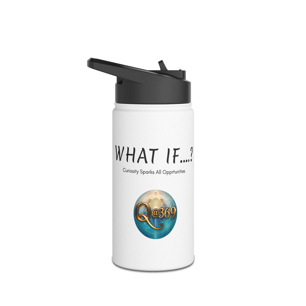 Stainless Steel Water Bottle — "What If...?" Inspirational Travel Bottle