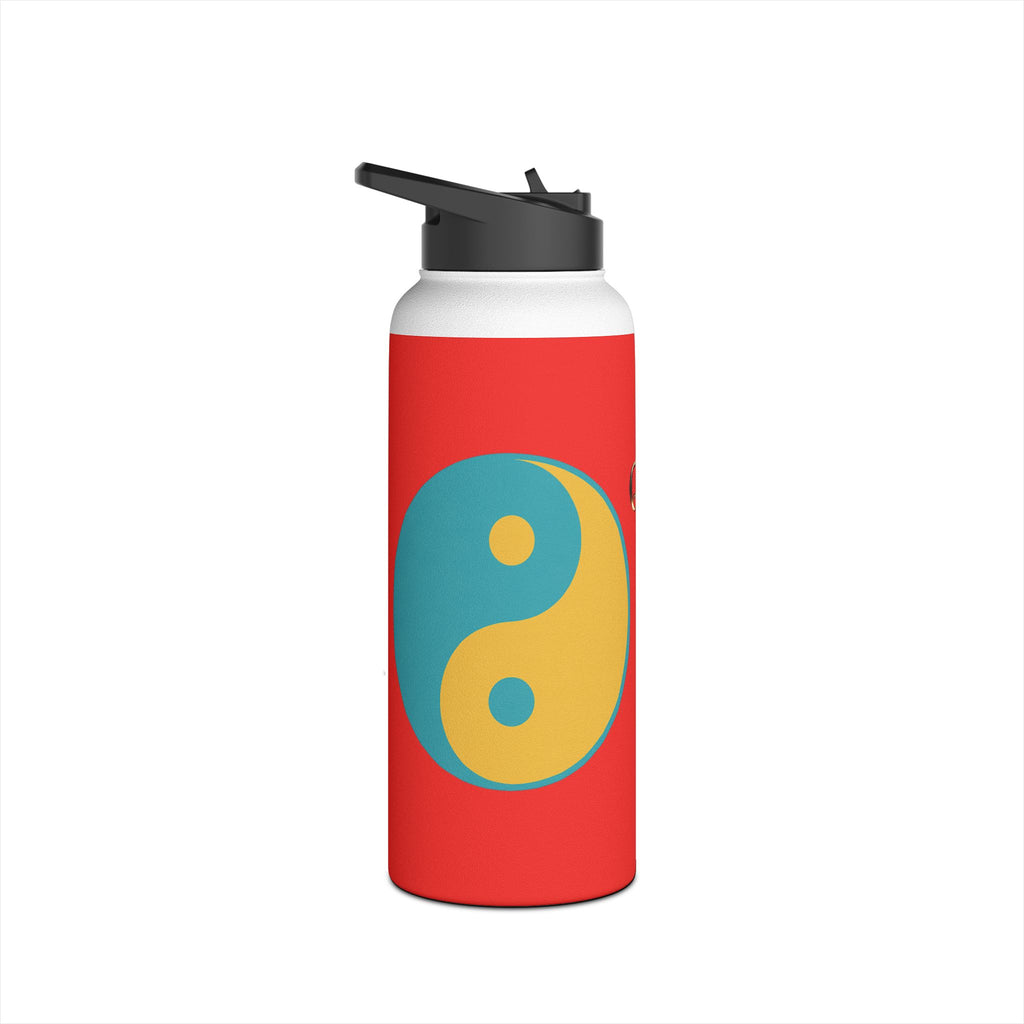 Stainless Steel Water Bottle — Retro Color Block Q369 Design
