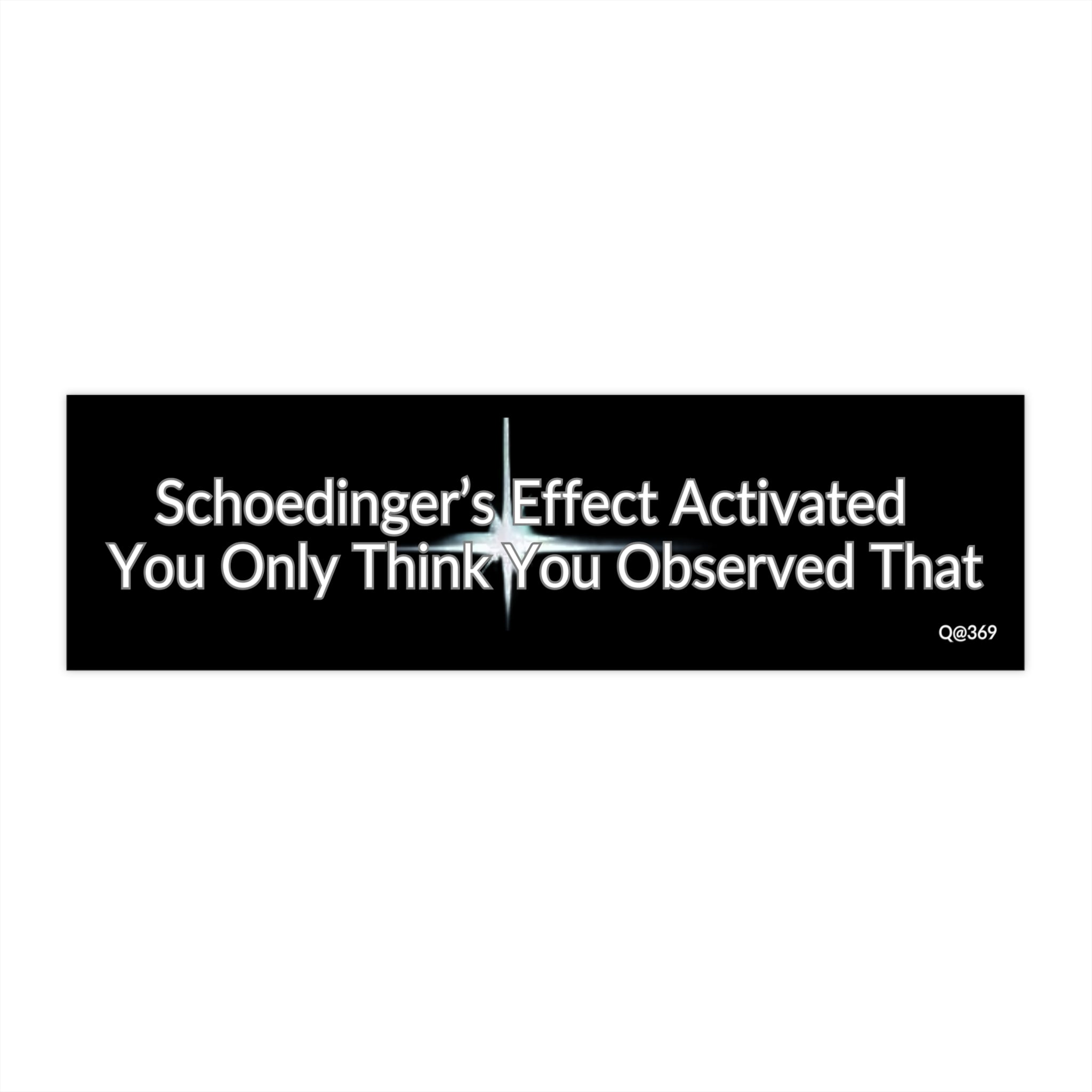 Bumper Sticker — "Schoedinger's Effect Activated: You Only Think You Observed That" Funny Science Car Decal